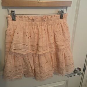 Francesca's Collections Pink Tiered Bubble Skirt